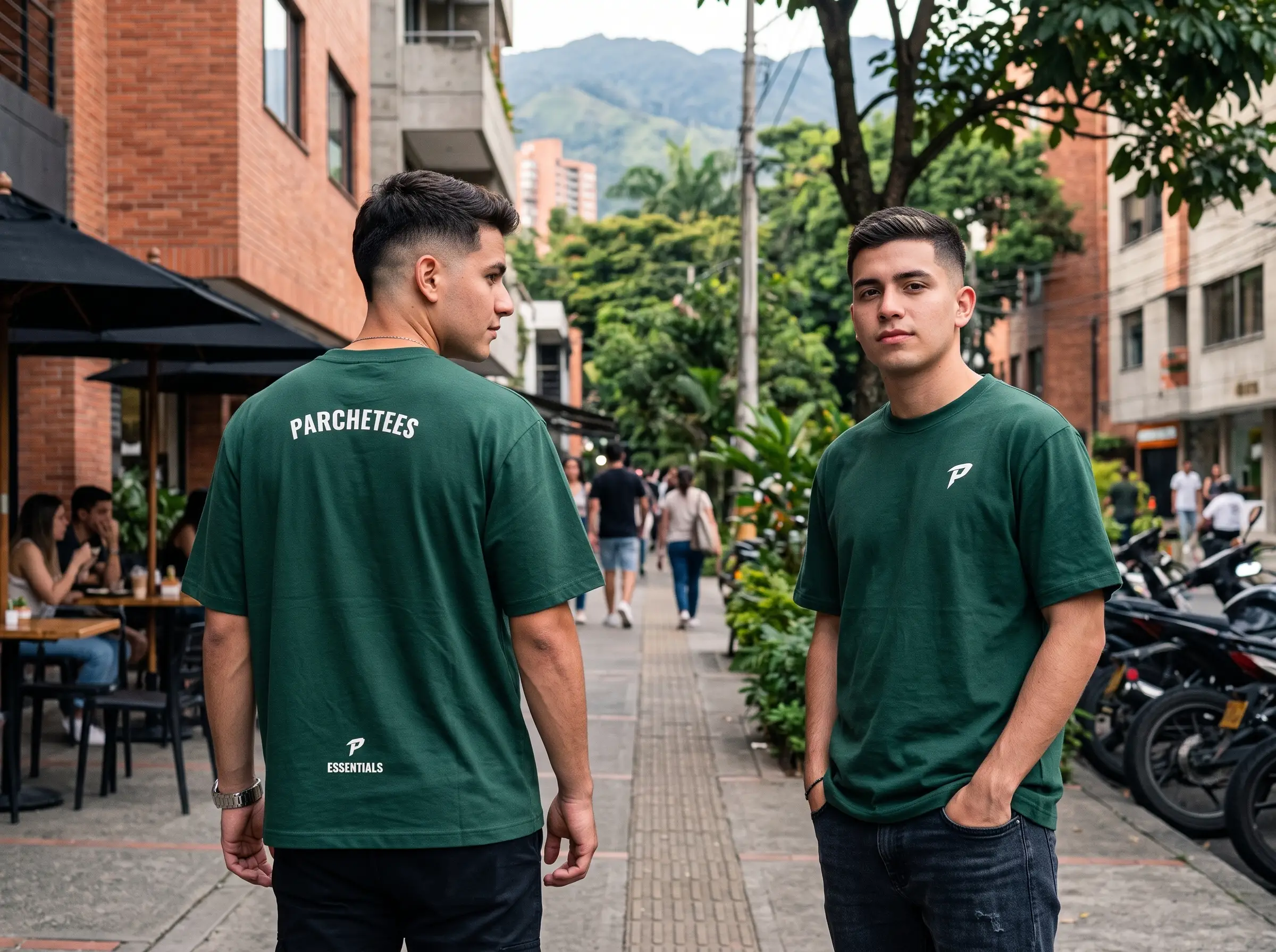 Camiseta Oversize Essentials Verde Hombre y Mujer en Algodón Premium 330gr - ParcheTees Medellín