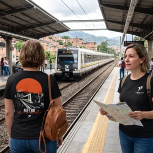 Camiseta Oversize Negra Neo Medallo Metro de Medellín y Metrocable con Código QR - ParcheTees
