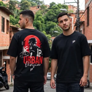 Camiseta Oversize Negra Urban Football American Black #12 Streetwear Medellín - ParcheTees