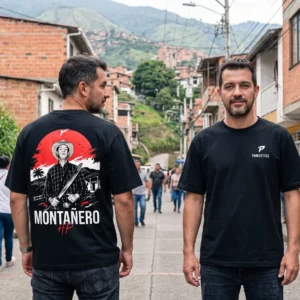 Camiseta Oversize Negra Urban Montañero Tradición Paisa Streetwear - ParcheTees Medellín