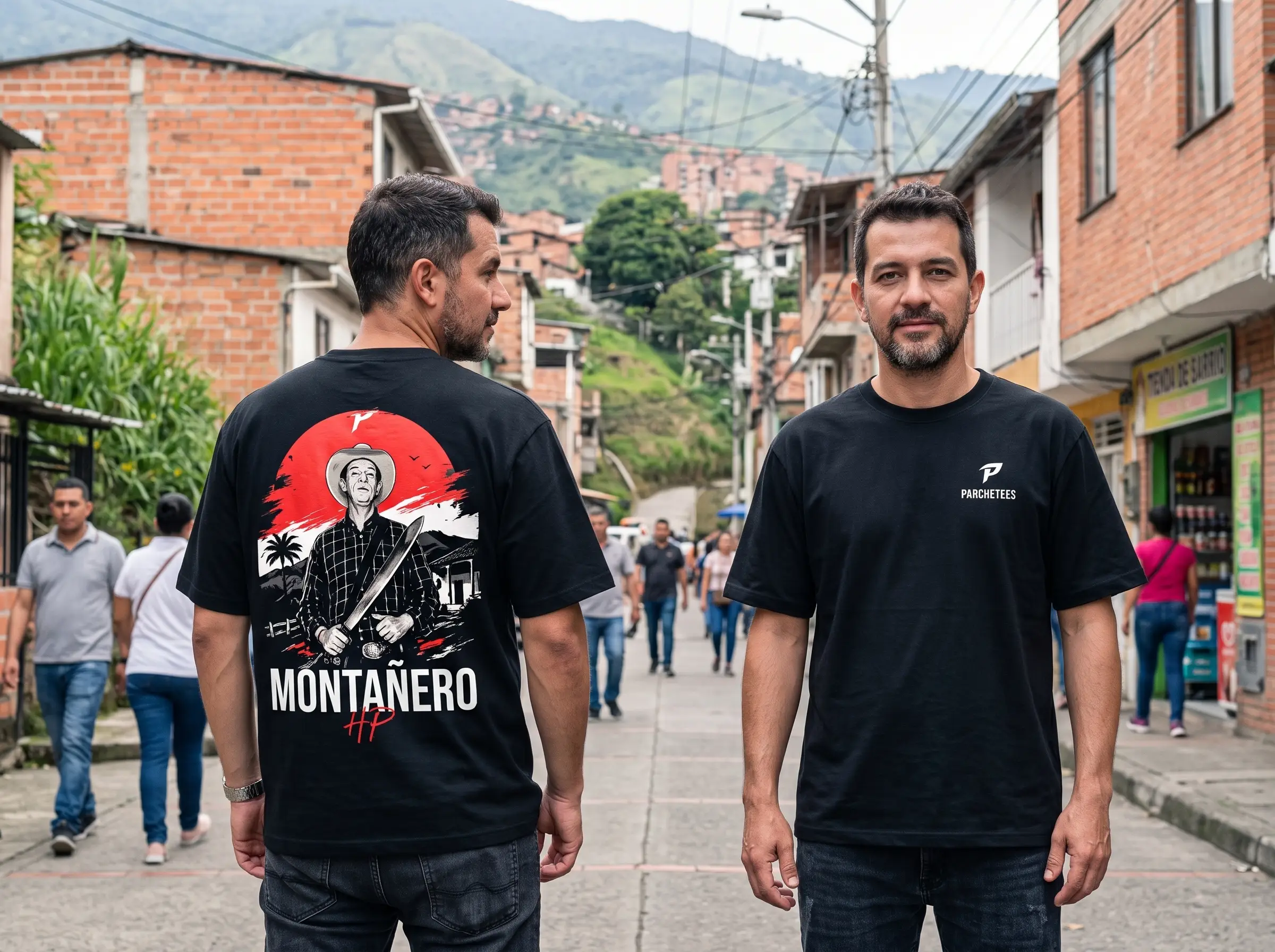 Camiseta Oversize Negra Urban Montañero Tradición Paisa Streetwear - ParcheTees Medellín